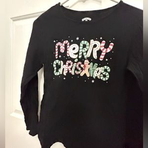 Black Merry Christmas black long sleeve shirt